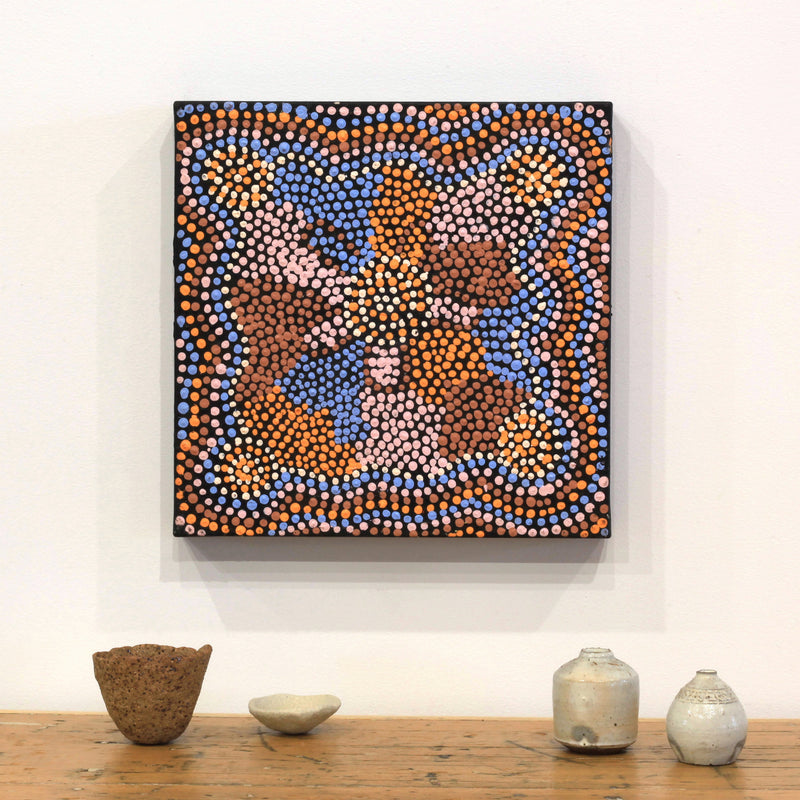 Aboriginal Artwork by Tina Napangardi Martin, Jinti-parnta Jukurrpa, 30x30cm