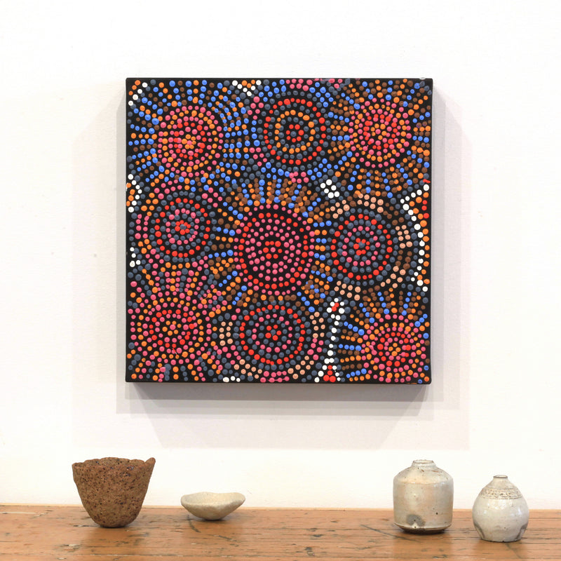Aboriginal Artwork by Tina Napangardi Martin, Jinti-parnta Jukurrpa, 30x30cm