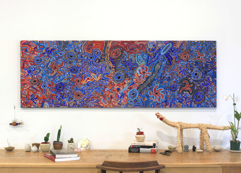 Aboriginal Artwork by Joy Nangala Brown, Yumari Jukurrpa, 182x61cm