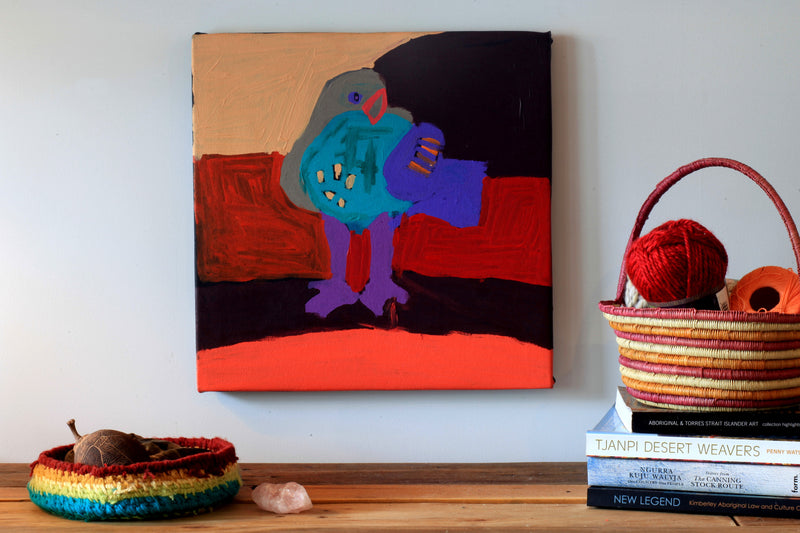 Aboriginal Artwork by Karen Napaljarri Barnes, Warlawurru Jukurrpa, 46x46cm