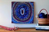 Aboriginal Artwork by Murdie Nampijinpa Morris, Malikijarra Jukurrpa, 46x46cm