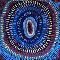 Aboriginal Artwork by Murdie Nampijinpa Morris, Malikijarra Jukurrpa, 46x46cm