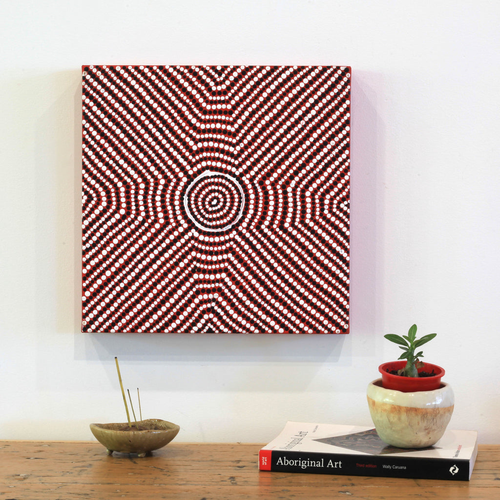 Aboriginal Artwork by Hazel Nungarrayi Morris, Yarungkanyi Jukurrpa (Mt Doreen Dreaming), 30x30cm