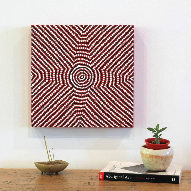 Aboriginal Artwork by Hazel Nungarrayi Morris, Yarungkanyi Jukurrpa (Mt Doreen Dreaming), 30x30cm