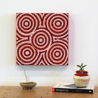 Aboriginal Artwork by Chriselda Nangala Egan, Watiya-warnu Jukurrpa (Seed Dreaming), 30x30cm