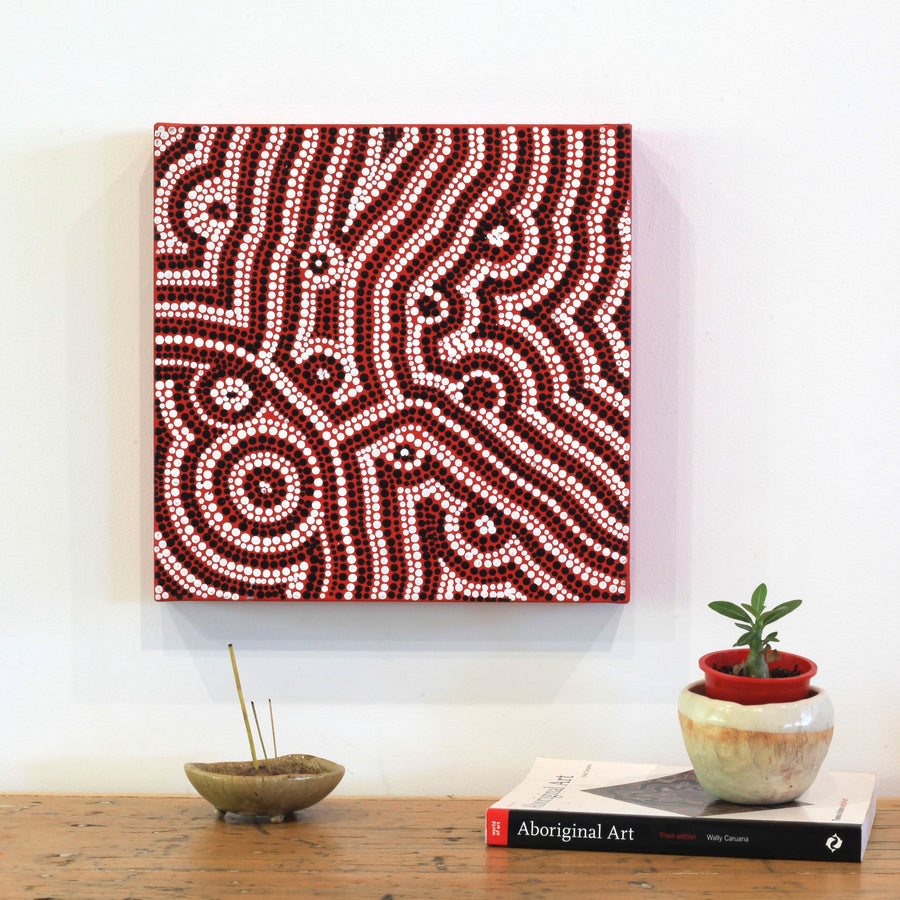 Aboriginal Artwork by Nikita Nungarrayi Morris, Yarungkanyi Jukurrpa, 30x30cm