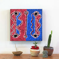 Aboriginal Artwork by Bernard Japanangka Watson, Pamapardu Jukurrpa - Warntungurru, 30x30cm