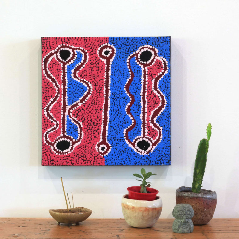 Aboriginal Artwork by Bernard Japanangka Watson, Pamapardu Jukurrpa - Warntungurru, 30x30cm