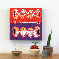Aboriginal Artwork by Bernard Japanangka Watson, Pamapardu Jukurrpa - Warntungurru, 30x30cm
