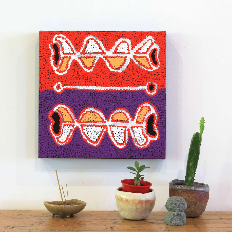 Aboriginal Artwork by Bernard Japanangka Watson, Pamapardu Jukurrpa - Warntungurru, 30x30cm