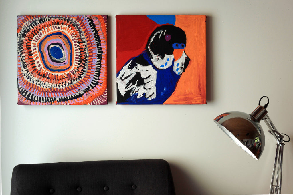 Aboriginal Artwork by Karen Napaljarri Barnes, Ngatijirri Jukurrpa, 46x46cm
