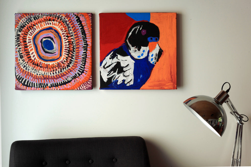 Aboriginal Art by Murdie Nampijinpa Morris, Malikijarra Jukurrpa, 46x46cm - ART ARK®