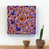 Aboriginal Artwork by Margaret Nangala Gallagher, Yankirri Jukurrpa, 30x30cm