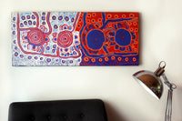 Aboriginal Artwork by Mary Napangardi Gallagher, Mina Mina Jukurrpa, 107x46cm