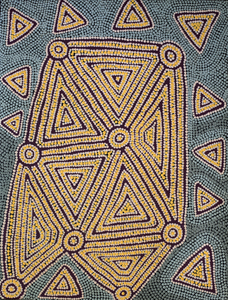 Aboriginal Artwork by Valerie Napanangka Marshall, Karnta Jukurrpa, 61x46cm