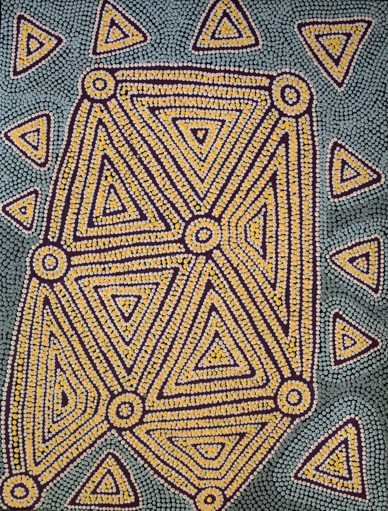 Aboriginal Artwork by Valerie Napanangka Marshall, Karnta Jukurrpa, 61x46cm