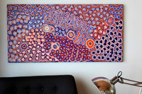 Aboriginal Artwork by Margaret Nangala Gallagher, Yankirri Jukurrpa, 122x61cm