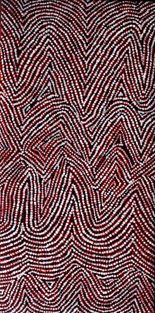 Aboriginal Artwork by Sarah Napurrurla Leo, Lukarrara Jukurrpa, 61x30cm - ART ARK®