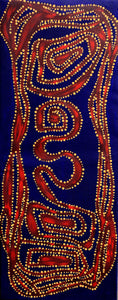 Aboriginal Artwork by Stephanie Napurrurla Nelson, Ngapa Jukurrpa, 76x30cm - ART ARK®