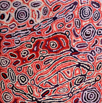 Aboriginal Artwork by Magda Nakamarra Curtis, Lappi Lappi Jukurrpa, 61x61cm
