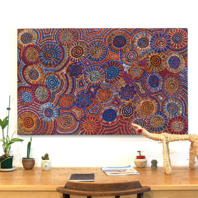 Aboriginal Artwork by Tina Napangardi Martin, Jinti-parnta Jukurrpa, 122x76cm