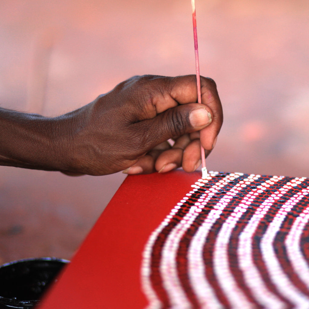 Aboriginal Artwork by Helen Nungarrayi Reed, Mina Mina Jukurrpa (Mina Mina Dreaming) - Ngalyipi, 76x61cm