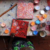 Aboriginal Artwork by Mary Napangardi Brown, Mina Mina Jukurrpa - Ngalyipi, 30x30cm