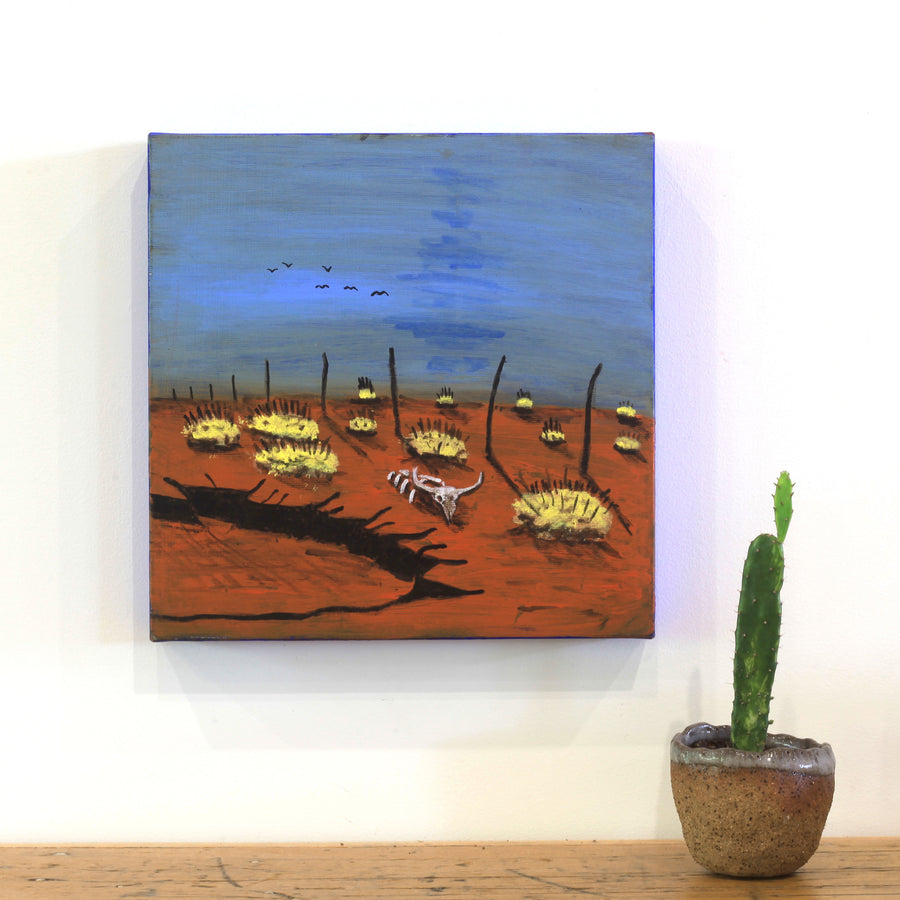 Aboriginal Artwork by Jonathan Jakamarra Ross, Nguru Yurntumu-wana (Country around Yuendumu), 30x30cm