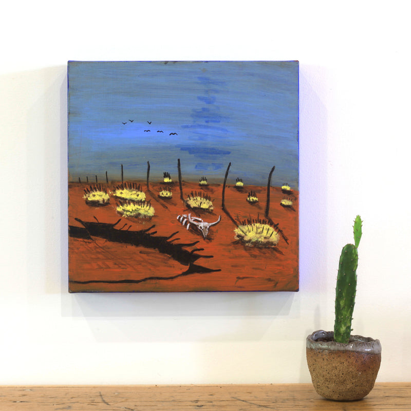 Aboriginal Artwork by Jonathan Jakamarra Ross, Nguru Yurntumu-wana (Country around Yuendumu), 30x30cm