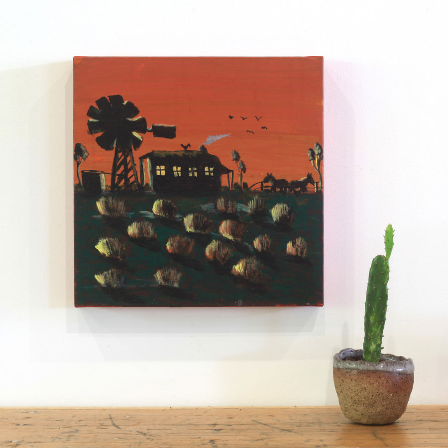 Aboriginal Artwork by Jonathan Jakamarra Ross, Nguru Yurntumu-wana (Country around Yuendumu), 30x30cm