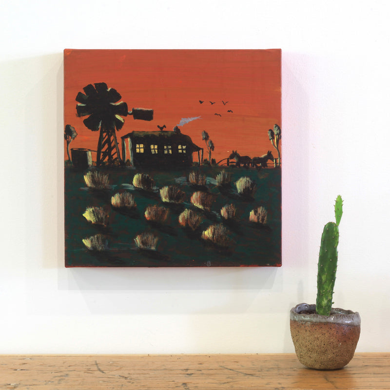 Aboriginal Artwork by Jonathan Jakamarra Ross, Nguru Yurntumu-wana (Country around Yuendumu), 30x30cm