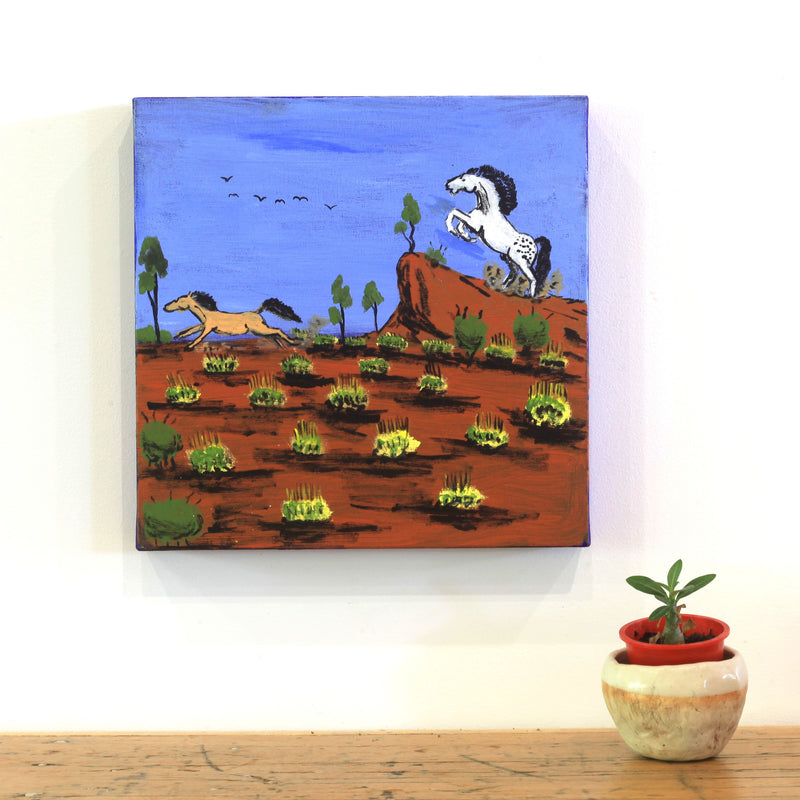 Aboriginal Artwork by Jonathan Jakamarra Ross, Nguru Yurntumu-wana (Country around Yuendumu), 30x30cm