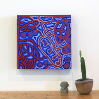 Aboriginal Artwork by Reva Nungarrayi Dickson, Mina Mina Jukurrpa, 30x30cm