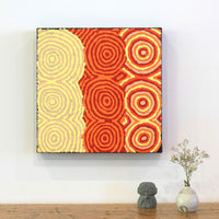 Aboriginal Artwork by Lisa Nakamarra Gordon, Ngatijirri Jukurrpa (Budgerigar Dreaming), 30x30cm