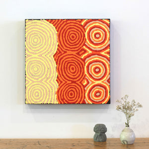 Aboriginal Artwork by Lisa Nakamarra Gordon, Ngatijirri Jukurrpa (Budgerigar Dreaming), 30x30cm - ART ARK®