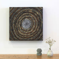 Aboriginal Artwork by Sarah Napurrurla Leo, Ngapa Jukurrpa (Water Dreaming), 30x30cm