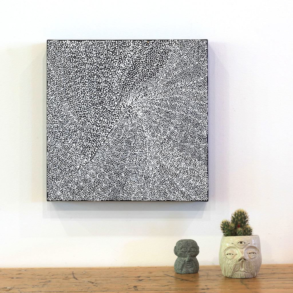 Aboriginal Artwork by Mary Napangardi Butcher, Pikilyi Jukurrpa, 30x30cm