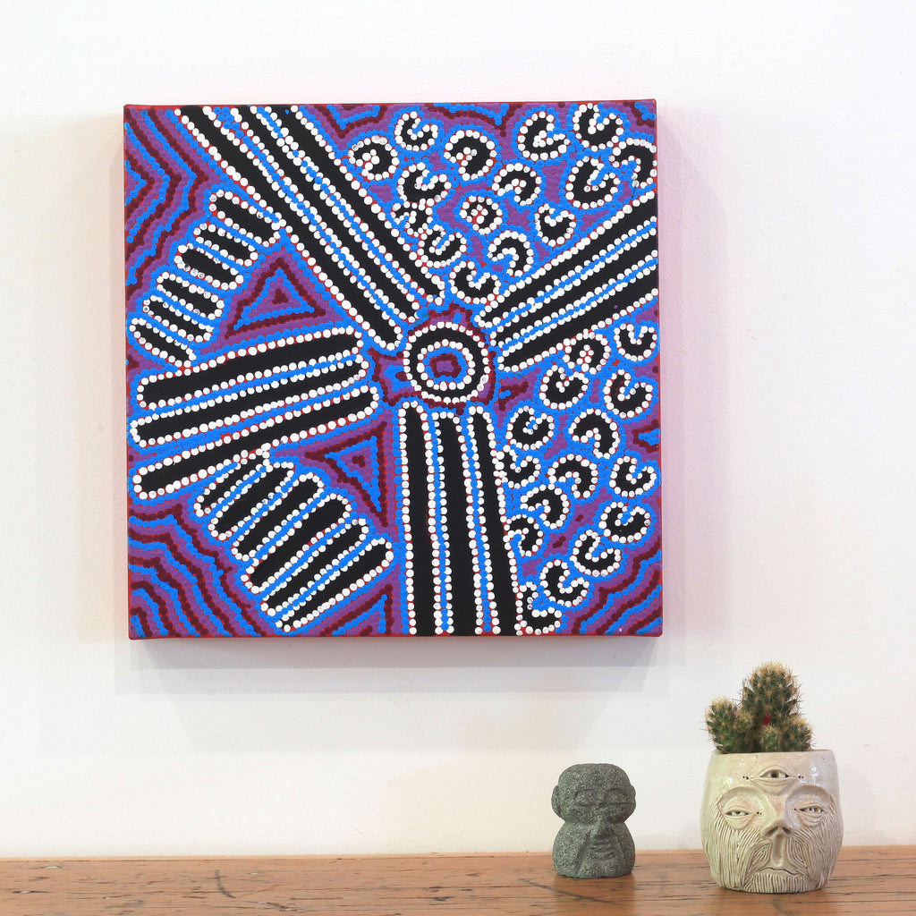Aboriginal Artwork by Shirley Napanangka Martin, Puturlu Jukurrpa (Mt Theo Dreaming), 30x30cm - ART ARK®