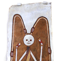 Aboriginal Artwork by Philip Wilfred, Lightning man, 87x26cm Bark