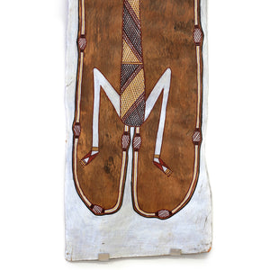Aboriginal Artwork by Philip Wilfred, Lightning man, 87x26cm Bark - ART ARK®