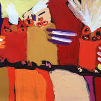 Aboriginal Artwork by Karen Napaljarri Barnes, Ngatijirri Jukurrpa (Budgerigar Dreaming), 61x46cm