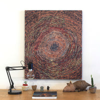 Aboriginal Artwork by Sarah Napurrurla Leo, Ngapa Jukurrpa (Water Dreaming), 91x76cm