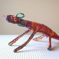 Aboriginal Artwork by Martha Protty - Tjanpi Papa (dog) Sculpture