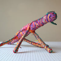 Aboriginal Artwork by Martha Protty - Tjanpi Papa (dog) Sculpture