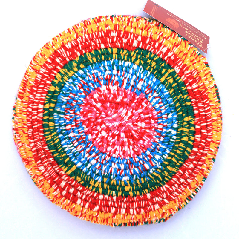 Aboriginal Artwork by Tjanpi basket, Lala West, Mirlirrtjarra (31-32cm)