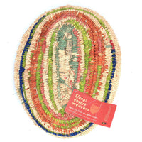 Aboriginal Artwork by Tjanpi basket, Angaliya Mitchell, Papulankutja (34x26cm)