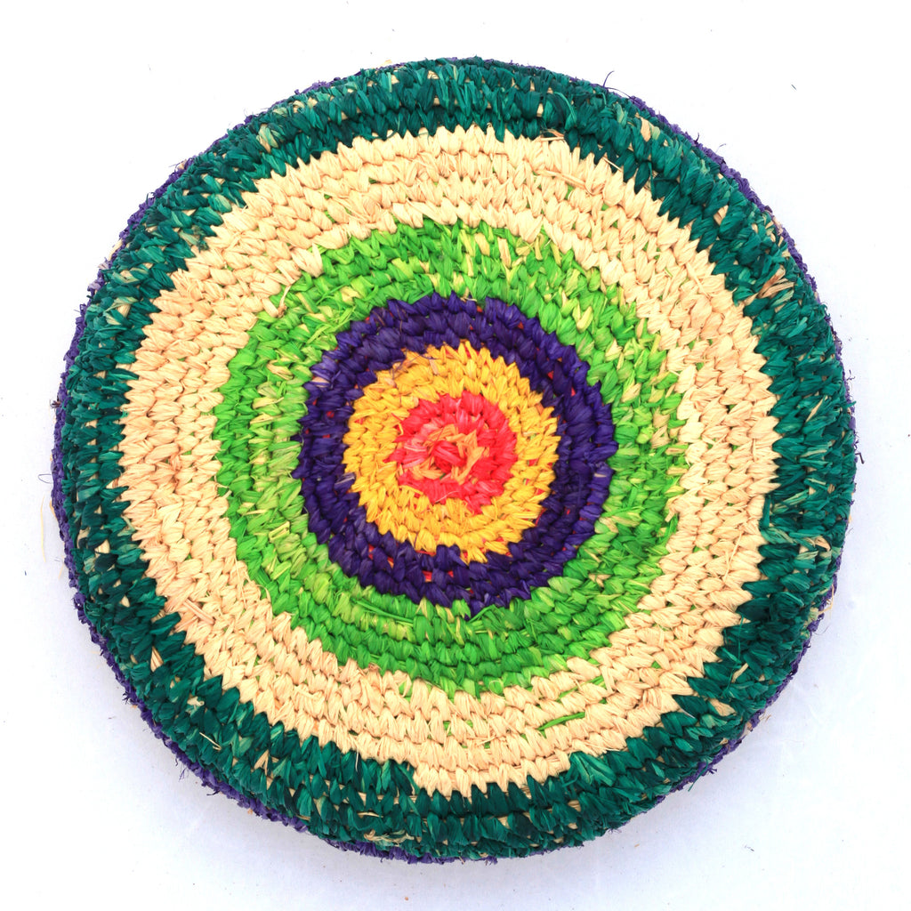 Aboriginal Artwork by Tjanpi basket, Valerie Bennett, Docker River (22-23cm)