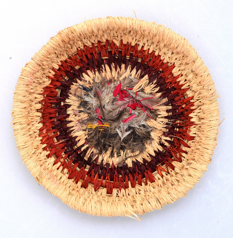 Aboriginal Artwork by Tjanpi basket, Tjawina Porter, Tjukurla (25-26cm)