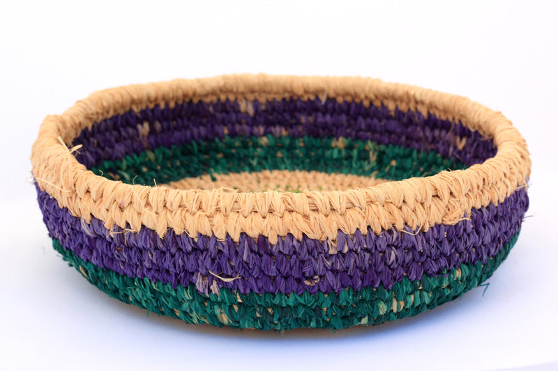 Aboriginal Artwork by Tjanpi basket, Valerie Bennett, Docker River (22-23cm)