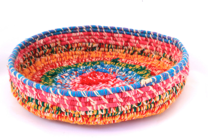 Aboriginal Artwork by Tjanpi basket, Lala West, Mirlirrtjarra (31-32cm)